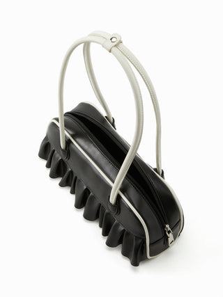 RUFFLE TRIM SHOULDER BAG