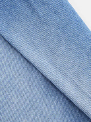 Denim Low Rise Washed Ruched Metal Detail Barrel-leg Jeans