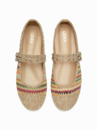 KNITTED MARY JANE FLATS