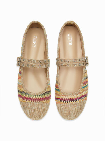 KNITTED MARY JANE FLATS
