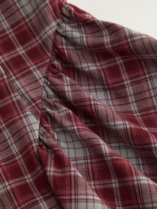 Plaid Halter Neckline Lace Up Milkmaid Mini Dress
