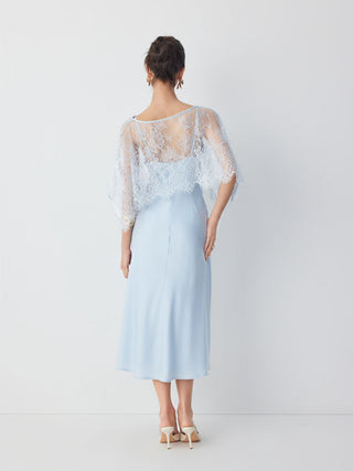 Lace Cape and Mermaid Maxi Dress Set