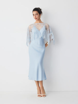Lace Cape and Mermaid Maxi Dress Set