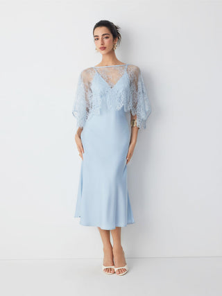 Lace Cape and Mermaid Maxi Dress Set