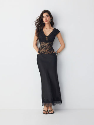 Lace V-Neck Sleeveless Bodysuit Top
