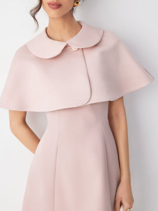 Peter Pan Collar Satin Crop Cape Jacket