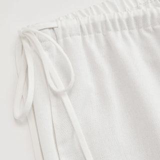 Low Rise Drawstring Long Straight Leg Trousers
