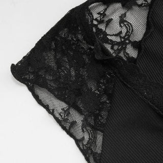 Mid Rise Lace Panel Lace Up Wide Leg Jumpsuit