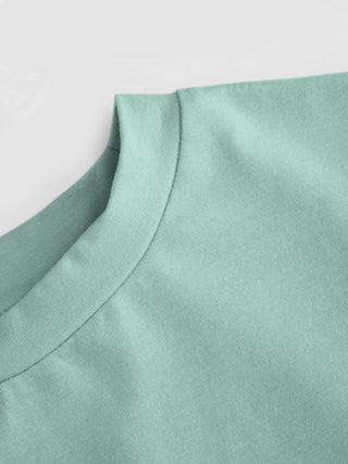Cotton-blend Short Sleeve Ruffled Hem Tee