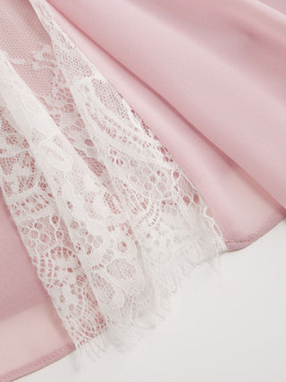 Chiffon Lace V-neck Patchy Mini Dress