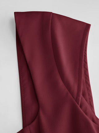 Square Neck Short Sleeve Wrap A-line Maxi Dress
