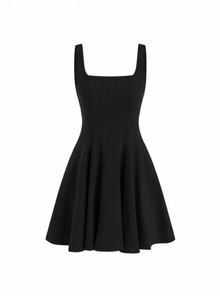 Chiffon Lace Trim Cape & Square Neck Flared Mini Dress Set