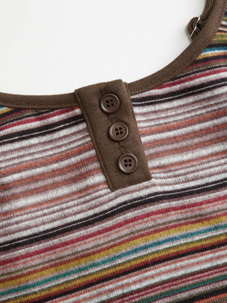Jacquard Striped Scoop Neck Cami Top