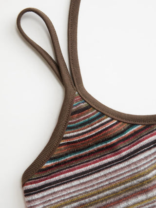 Jacquard Striped Scoop Neck Cami Top