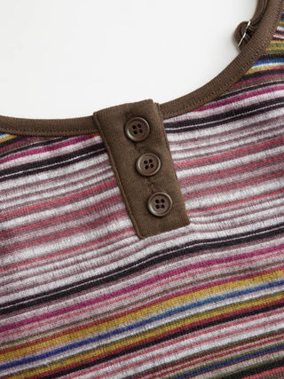 Jacquard Striped Scoop Neck Cami Top
