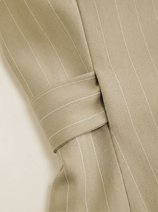 Striped Halter Neckline Twist Knotted Longline Blazer Vest