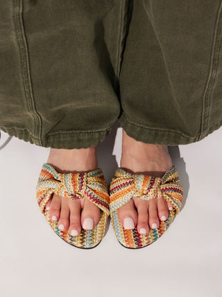 BOWKNOT WOVEN SLIPPERS