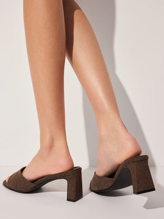 CHUNKY HEELED SANDALS For Date Party/Clubbing Vacation