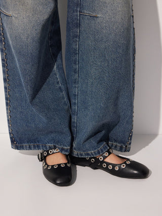 BOWKNOT DECOR MARY JANE FLATS For Daily Casual Music Festival/Live House Work