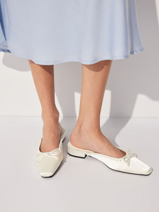 BOWKNOT SQUARE TOE FLATS