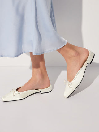 BOWKNOT SQUARE TOE FLATS
