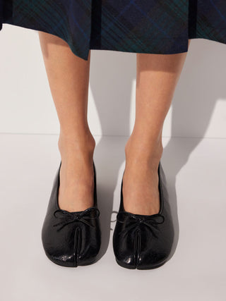 BOWKNOT DECOR SPLIT TOE MARY JANE FLATS For Daily Casual Date Picnic