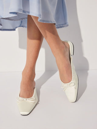 BOWKNOT SQUARE TOE FLATS