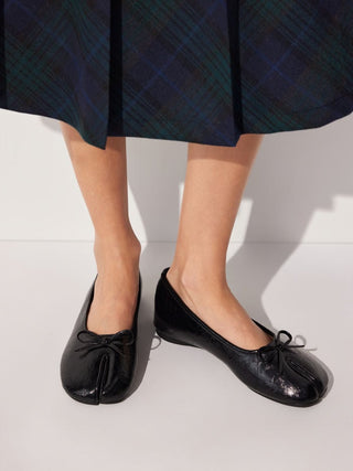 BOWKNOT DECOR SPLIT TOE MARY JANE FLATS For Daily Casual Date Picnic
