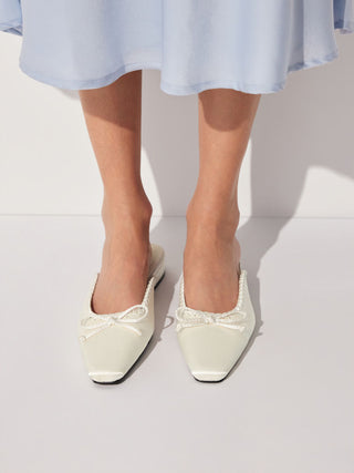 BOWKNOT SQUARE TOE FLATS