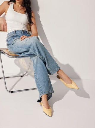 POINTED TOE SLINGBACK FLATS