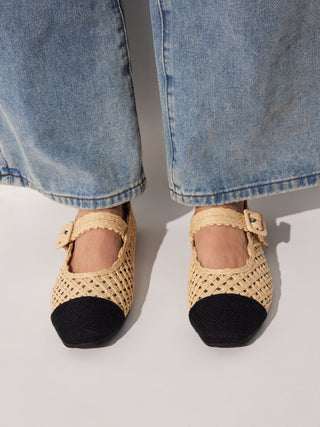 KNITTED MARY JANE FLATS