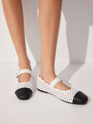 KNITTED MARY JANE FLATS