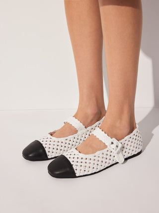 KNITTED MARY JANE FLATS
