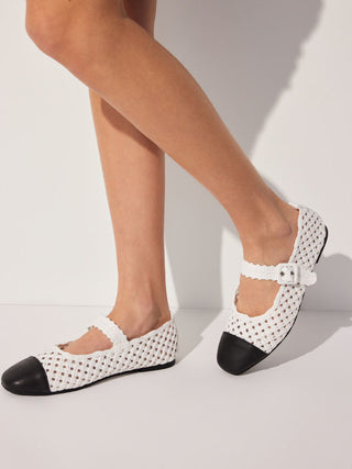 KNITTED MARY JANE FLATS