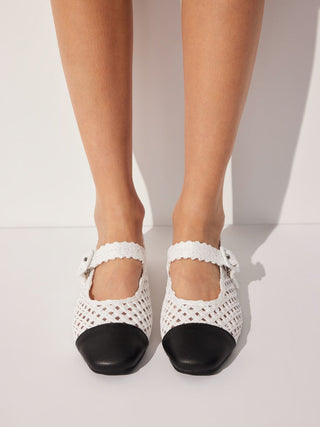 KNITTED MARY JANE FLATS