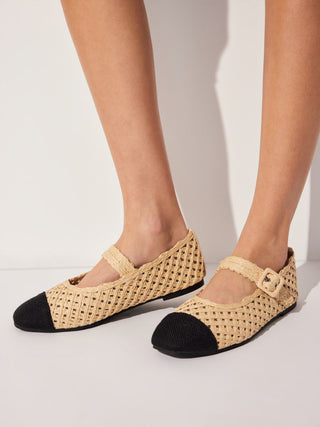 KNITTED MARY JANE FLATS