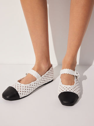 KNITTED MARY JANE FLATS