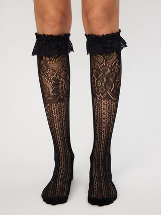 LACE TRIM OVER THE CALF SOCKS