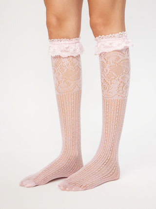 LACE TRIM OVER THE CALF SOCKS