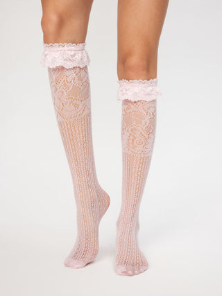 LACE TRIM OVER THE CALF SOCKS