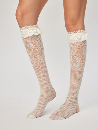 LACE TRIM OVER THE CALF SOCKS