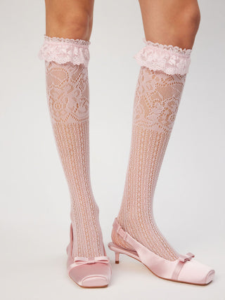 LACE TRIM OVER THE CALF SOCKS