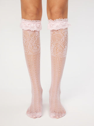LACE TRIM OVER THE CALF SOCKS
