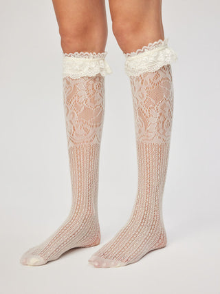 LACE TRIM OVER THE CALF SOCKS
