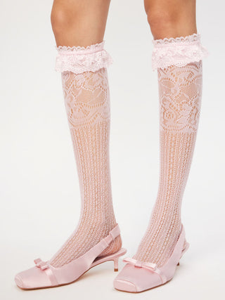 LACE TRIM OVER THE CALF SOCKS