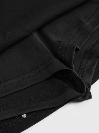 Cotton-blend Low Rise Slit Mini Skirt