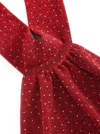 Stand Collar Sleeveless A-Line Mini Dress with Scarf