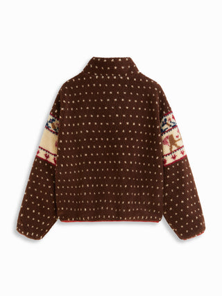 Fleece Collar Graphic Jacket