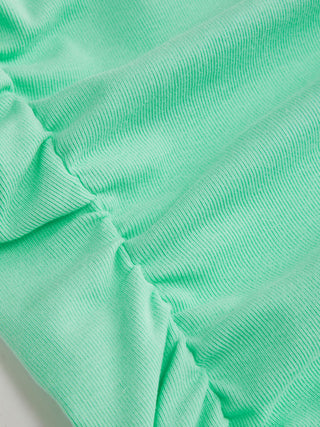 Boat Neck Ruched Tee