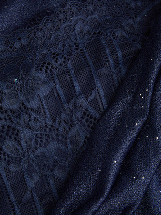 Mesh Polka Dot Lace Panel High Rise Mermaid Maxi Dress